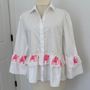 Upcycled reimagined Boho Ruffled Top